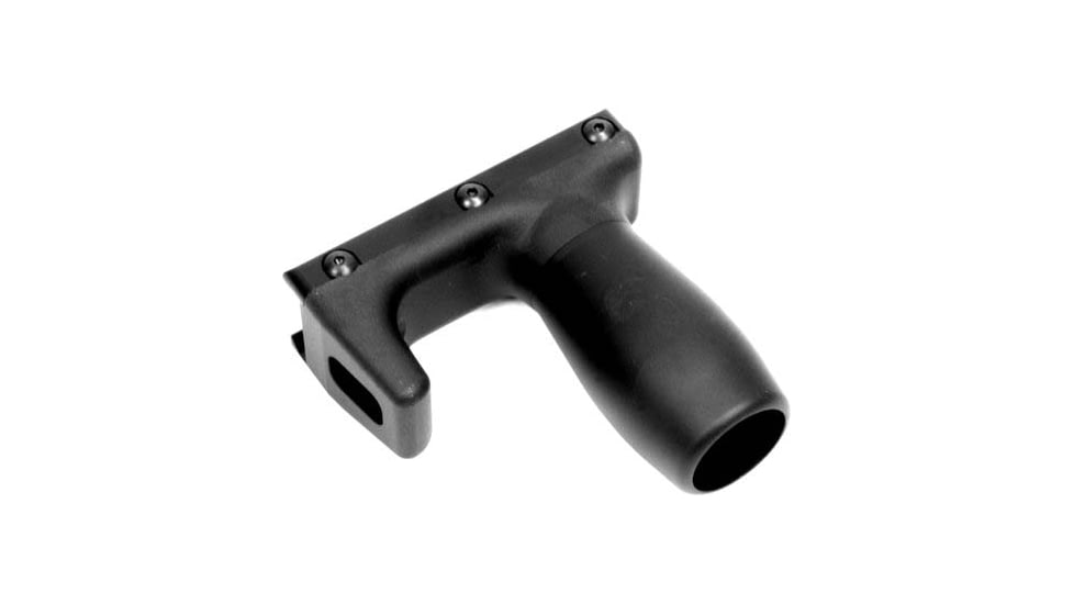 A3 Industries Picatinny Modular Vertical Foregrips w/ Integrated Handstop, 2In Smooth Aluminum Grip, Polymer Base, Black, VFG-129