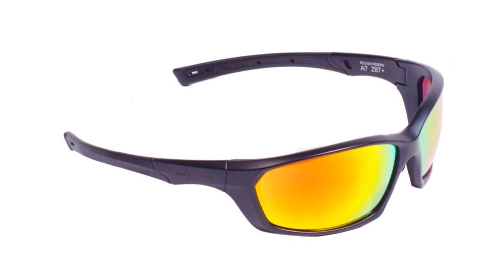 A7 Defense Rough Rider Tactical Glasses, Black, Infernus Orange lenses A7RRGIO