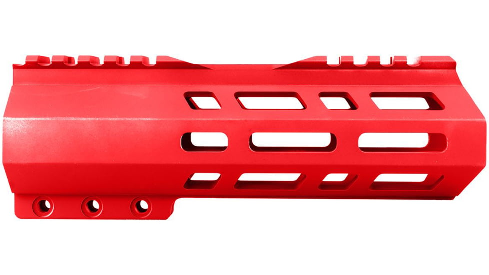 ABC RIFLE COMPANY Custom Hybrid Top Cut D-Front AR-10/DPMS LR-308 M-LOK Handguard, 7in, Red, HG10-CM-TCML7D-RD
