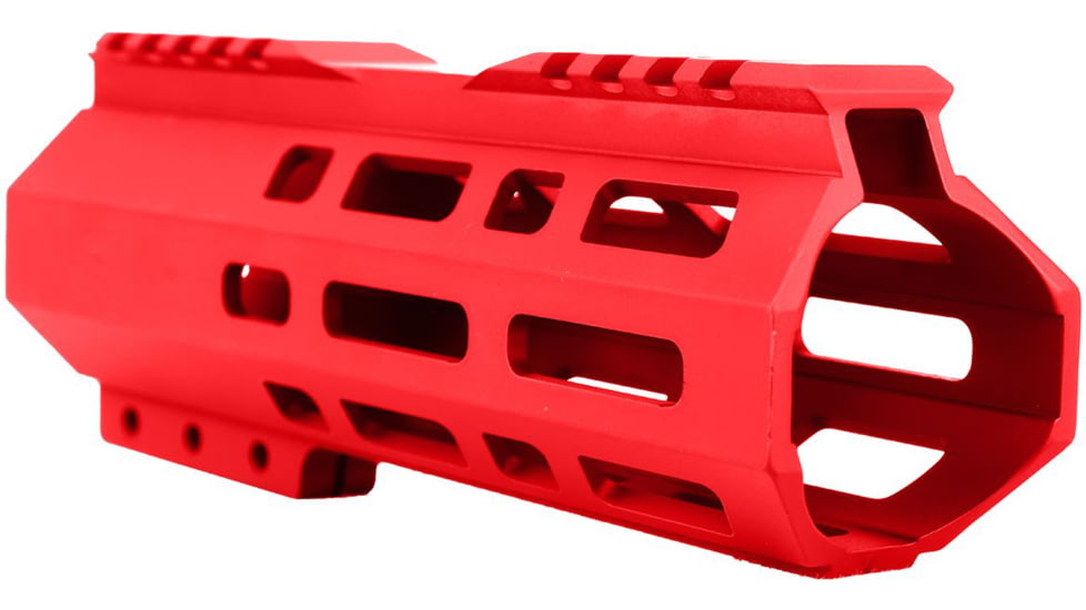 ABC RIFLE COMPANY Custom Hybrid Top Cut D-Front AR-10/DPMS LR-308 M-LOK Handguard, 7in, Red, HG10-CM-TCML7D-RD