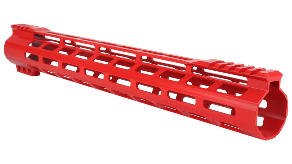 ABC RIFLE COMPANY Super Slim Free Float Hybrid Top Cut AR-15 M-LOK Handguard, 15in, Cerakote Red, HG15-TC-ML15-RD