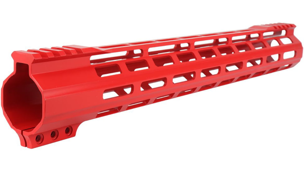 ABC RIFLE COMPANY Super Slim Free Float Hybrid Top Cut AR-15 M-LOK Handguard, 15in, Cerakote Red, HG15-TC-ML15-RD