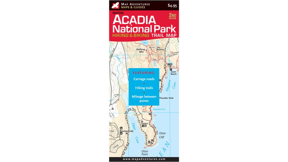 Acadia Hike/bike Trail Map, Map Adventures, Publisher - Map Adventures