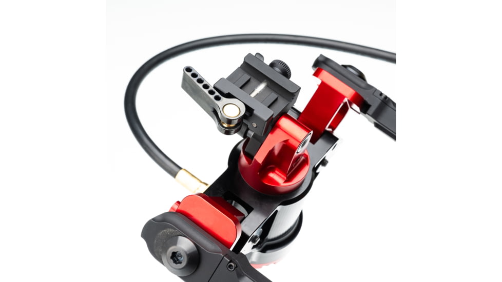 ACCU-TAC Hyb-500 Hydro Bipod, Picatinny, Cants, Remote Vert Adjust, Black/Red, Large, HYB-0500