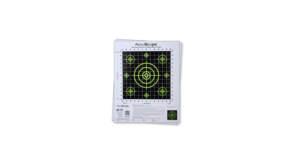 AccuScope Paper Targets (10 pack of Targets), Green/Black, Small 1620APT