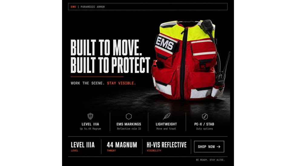 Ace Link Armor EMS Level IIIA PE-X Paramedic Body Armor Bulletproof Vest, EMS-PEX-RED-S