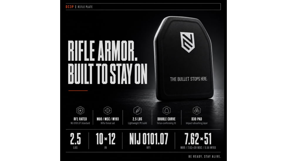 Ace Link Armor Level 3+ RF1 Single Curve Rifle Armor Plate