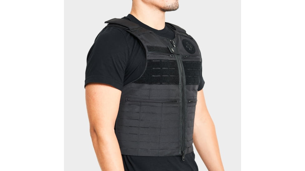 Ace Link Armor Level IIIA Standard Laser-Cut Patrol Bulletproof Vest, Black, Small, PAT-3A-LC-S-BLACK