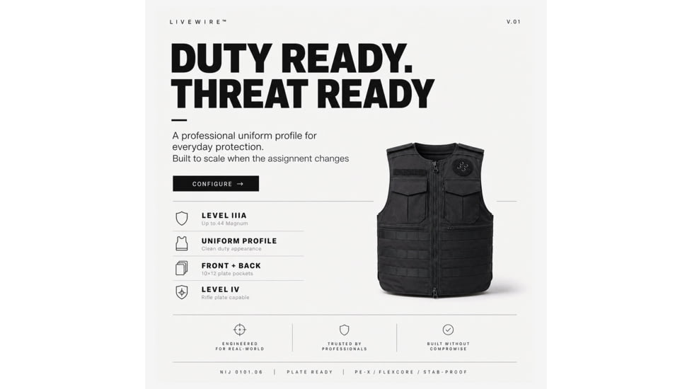 Ace Link Armor Livewire Level IIIA Anti-Stab Security/Law Enforcement Vest Bulletproof Vest