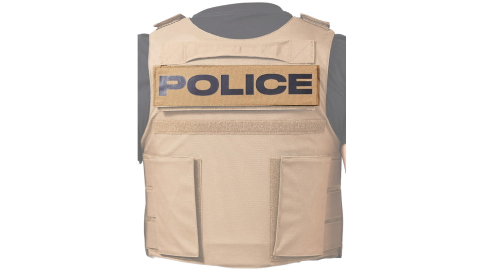 Ace Link Armor Police Patch, Black On Coyote, B-TG-ID-POL-BLK-CBR