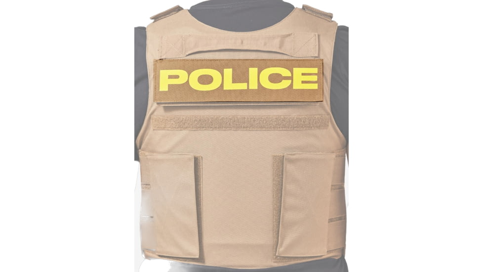 Ace Link Armor Police Patch, Yellow On Coyote, B-TG-ID-POL-YL-CBR