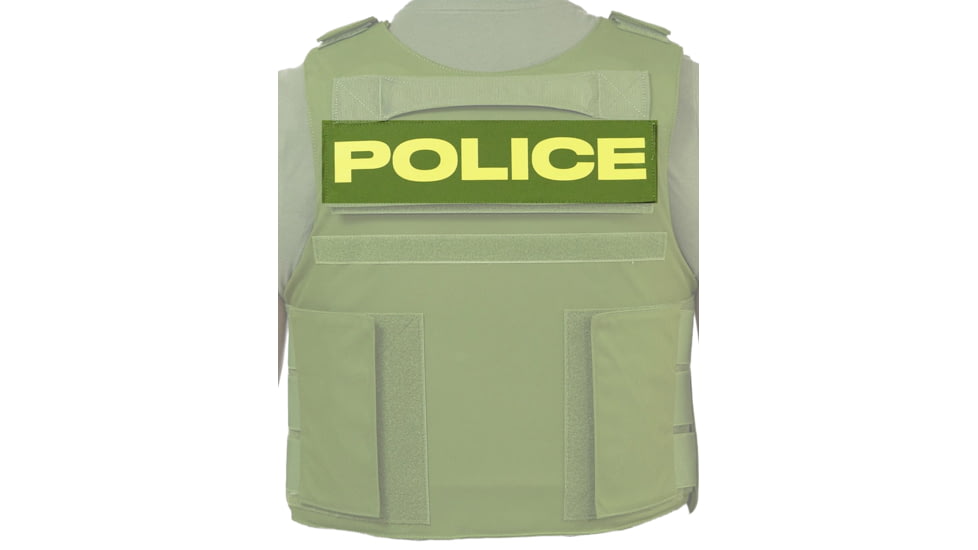 Ace Link Armor Police Patch, Yellow On Green, B-TG-ID-POL-YL-GRN