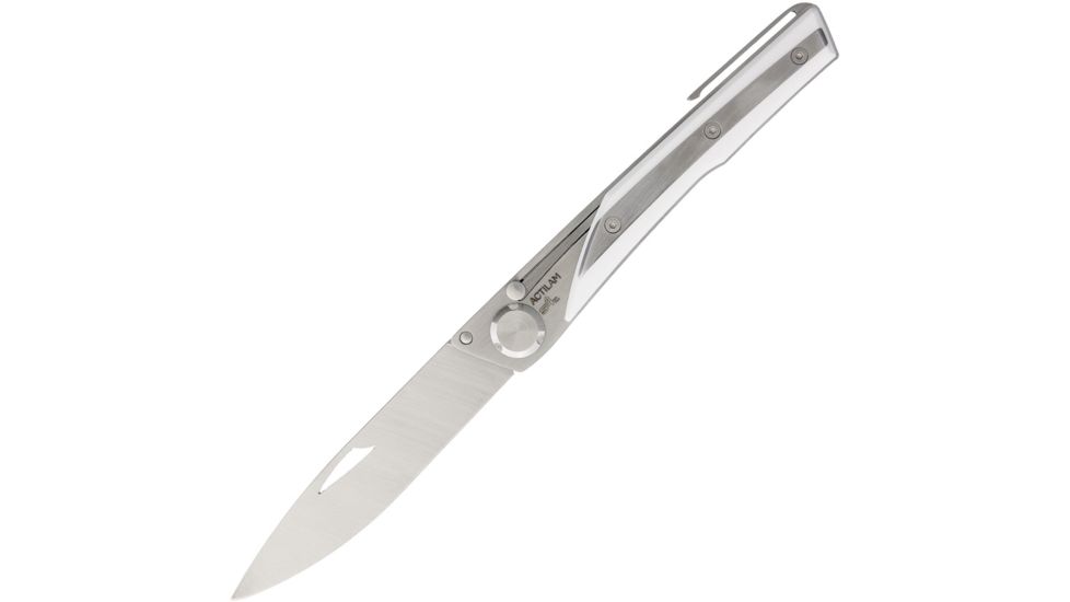Actilam S4 Folder Knife W/ Clip, White ACTS4CC