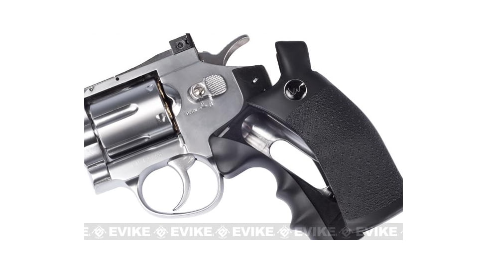 Action Sport Games Licensed Dan Wesson WG CO2 Full Metal High Power Airsoft 6mm Magnum Gas Revolver, Length 4in, Silver/Black, 50034