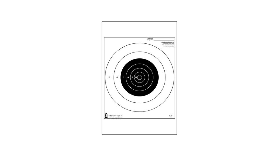 Action Target B-16 25 Yard Slow Fire Bullseye On Tagboard Paper 100 Per Case, Black, 10.5in x 12in, B-16-100
