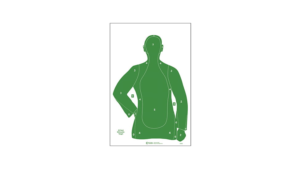 Action Target B-21E Economy 25 Yard Silhouette Target, Pack of 100, Green, B-21E-GREEN-100
