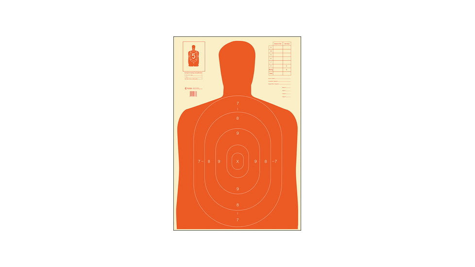 Action Target B-27E Economy Silhouette Target, Pack of 100, Orange, B-27E ORANGE