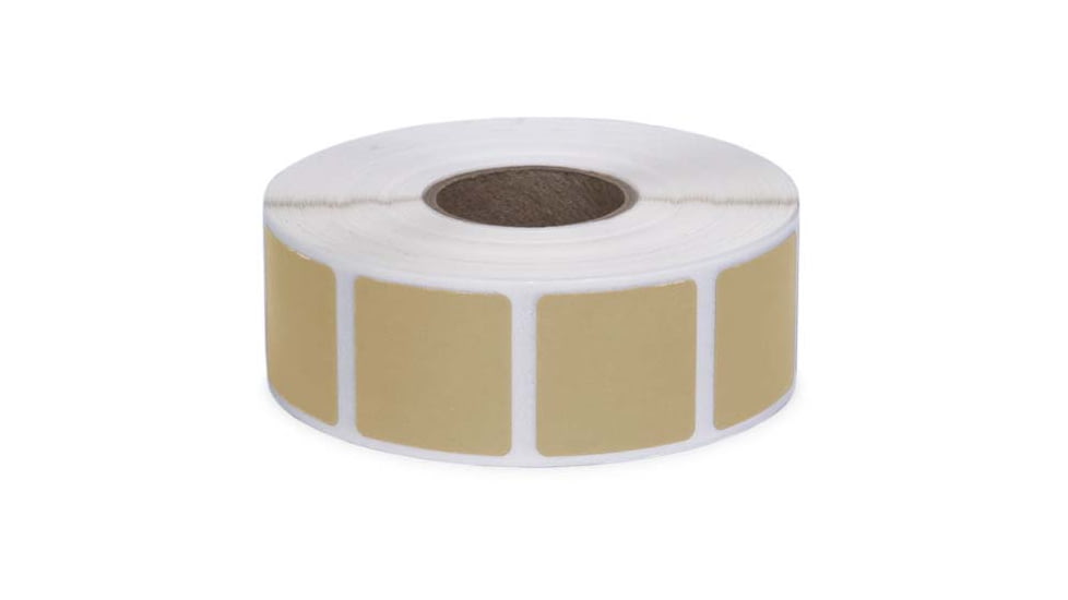 Action Target Self-Adhesive Target Pasters 3/4 Inch Square 1,000 Per Roll, Buff, PAST/BUFF