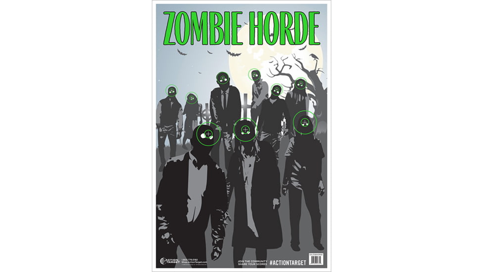 Action Target Zombie Horde Target, 100 Pack, 23in x 35in, GS-ZOMHORDE-100