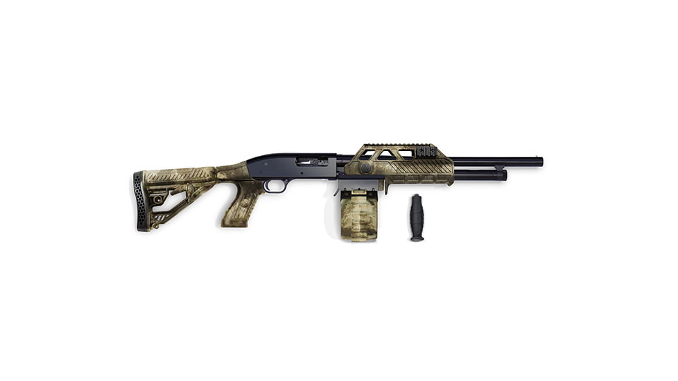 Adaptive Tactical Adjustable Stock w/ 10 Rnd Drum Sidewinder Venom Magazine-fed Shotgun System- Maverick 88 12 Gauge, A-TACS, 12ga 10rd Drum, AT-00212