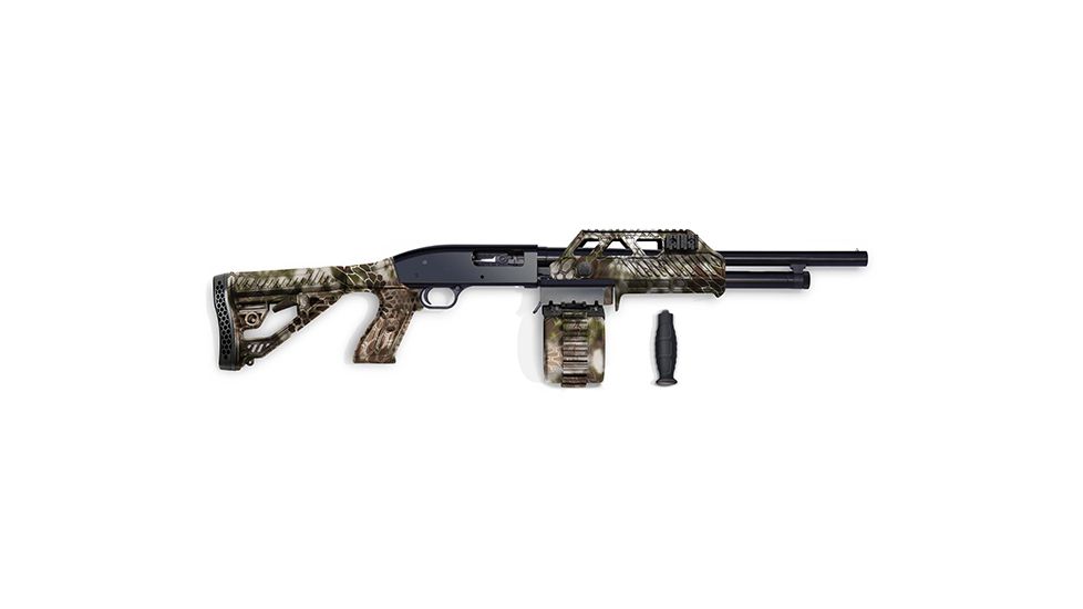 Adaptive Tactical Adjustable Stock w/ 10 Rnd Drum Sidewinder Venom Magazine-fed Shotgun System- Maverick 88 12 Gauge, Kryptek HL, 12ga 10rd Drum, AT-00245