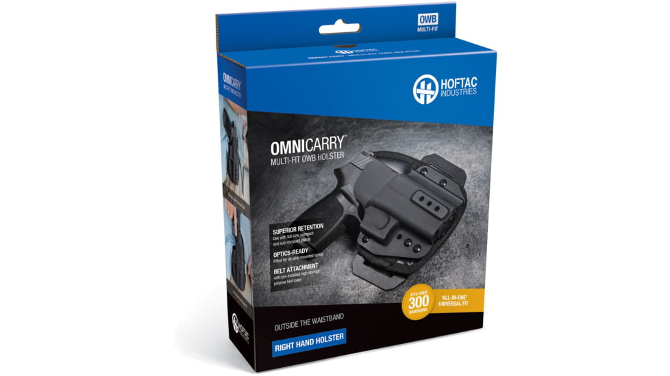 Adaptive Tactical Hoftac Omnicarry Multi-Fit OWB Holster, Right Hand, Black, Compact, HT-01002-R