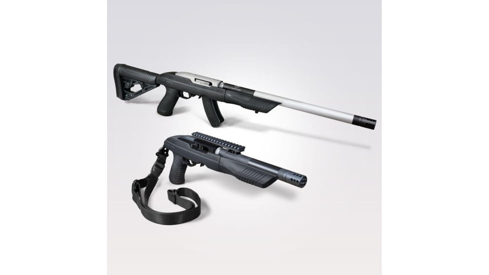 Adaptive Tactical Tac-Hammer 10/22 Takedown Bull Barrel, Comp, Matches Stainless, Black/Bright, AT-07103