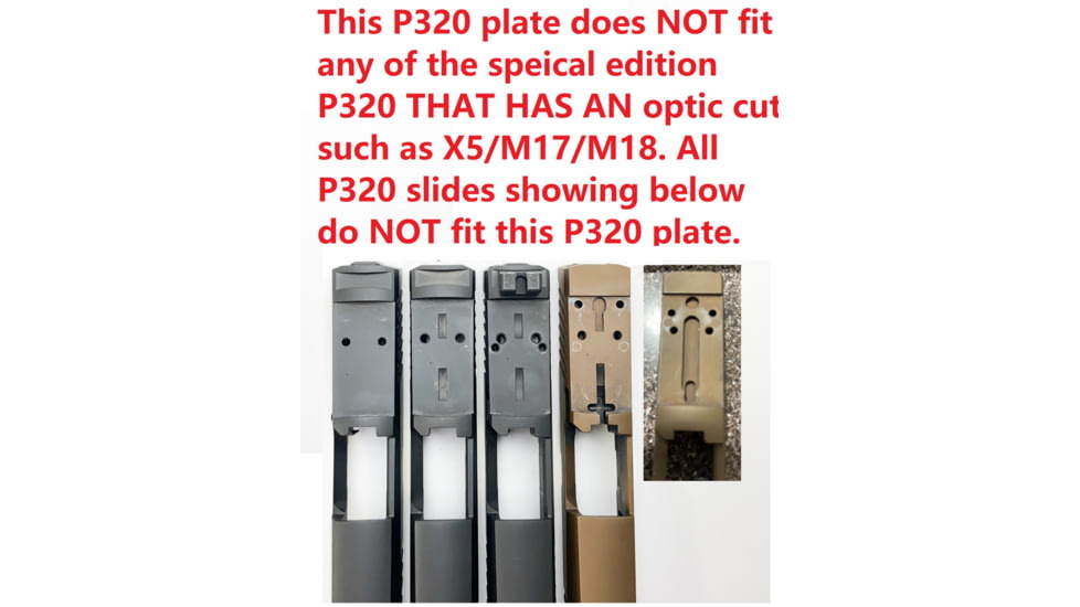 ADE Advanced Optics Adapter/Mounting Plate for Red Dot Sight, Vortex Venom/Razor/Viper/Burris Fastfire/Meopta/Docter/Sig Sauer P320, Black, P320 Plate