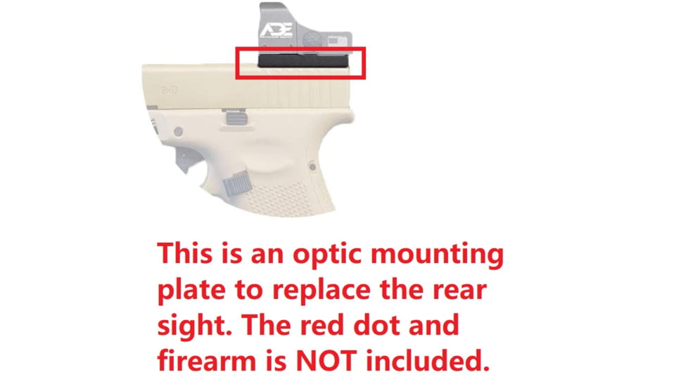 ADE Advanced Optics Optic Mounting Plate, Glock/Non-MOS, Non-Aftermarket Slide, Taurus GX4,G3C, Canik TP9SF - Compatible with Trijicon RMR/SRO, Stingray, Holosun HS407C/HS507C/HS508T Red Dot Sight, Black, TD1
