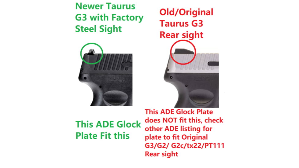 ADE Advanced Optics Optic Mounting Plate, Glock/Non-MOS, Non-Aftermarket Slide, Taurus GX4,G3C, Canik TP9SF - Compatible with Trijicon RMR/SRO, Stingray, Holosun HS407C/HS507C/HS508T Red Dot Sight, Black, TD1