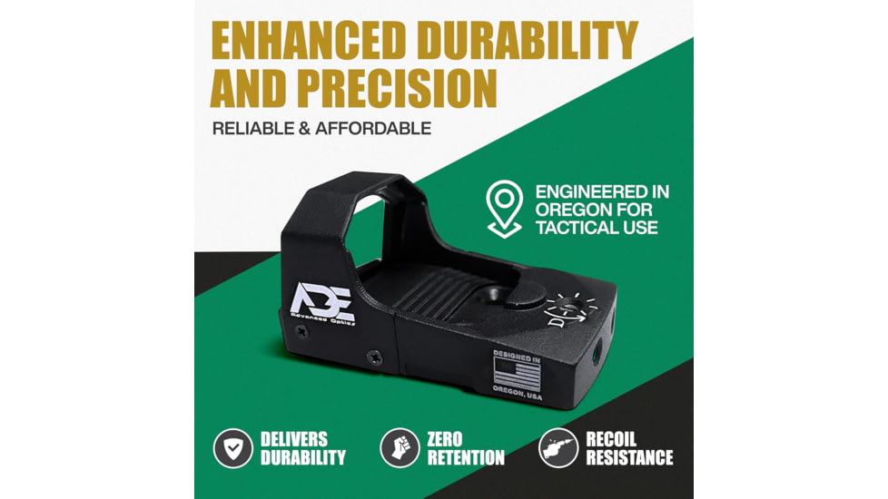 ADE Advanced Optics RD3-006 1x Reflex Green Dot Sight w/Taurus G2C/G2 Optic Mount Plate