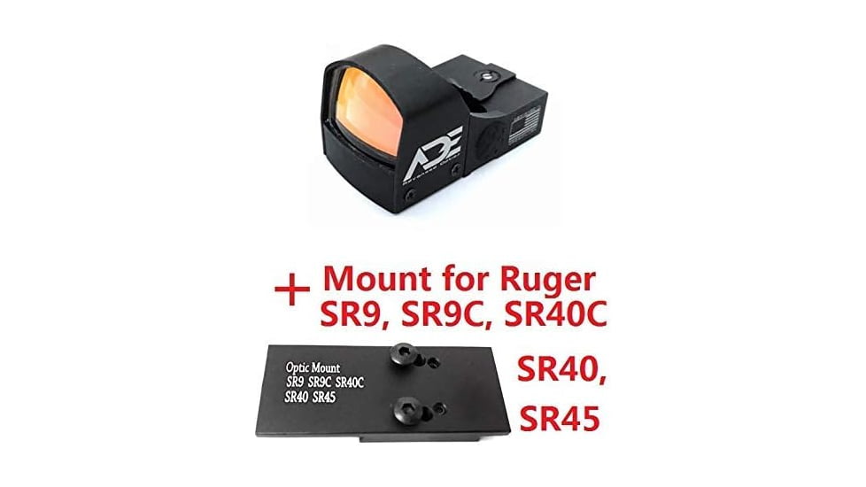 ADE Advanced Optics Motion Awake RD3-009 1x Reflex Red Dot Sight w/Ruger SR9 Optic Mount Plate