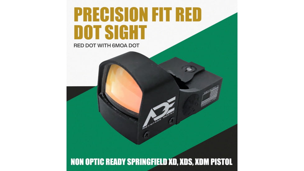 ADE Advanced Optics RD3-009 Motion Awake 1x Reflex Red Dot Sight w/Springfield XD/XDS/XDM Optic Mount Plate