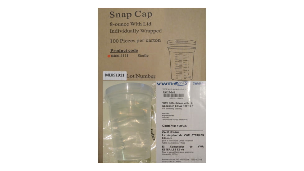 VWR 5oz Container Sterile Cs100 0450-1111, Unit CS