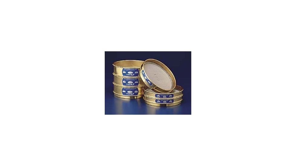 VWR Testing Sieves, Each, 8 Brass Frame, Stainless Steel Wire Cloth Full Height, 100BS8F