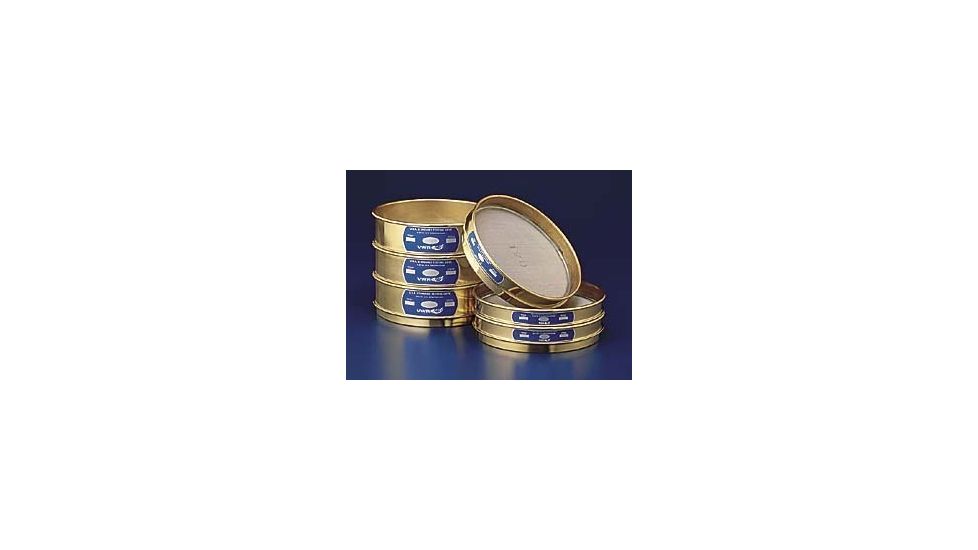 VWR Testing Sieves, Each, 8 Brass Frame, Stainless Steel Wire Cloth Half Height, 100BS8H