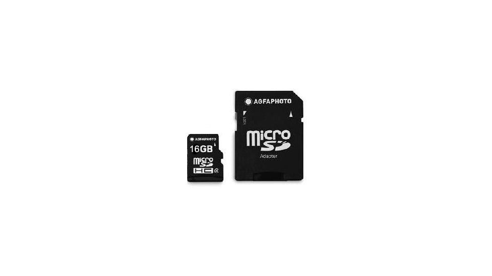 AGFAPhoto Micro SD Card w/ Adapter Case 16GB Class 4 AP16GBMSDHCC4