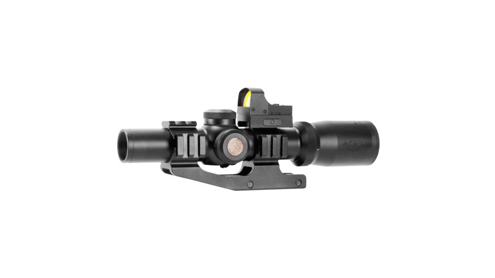 Aim Sports 1-4x24 Tri-Illuminated Red Dot Sight, 4.2in Eye Relief, 3 MOA, Black, ACRFFR