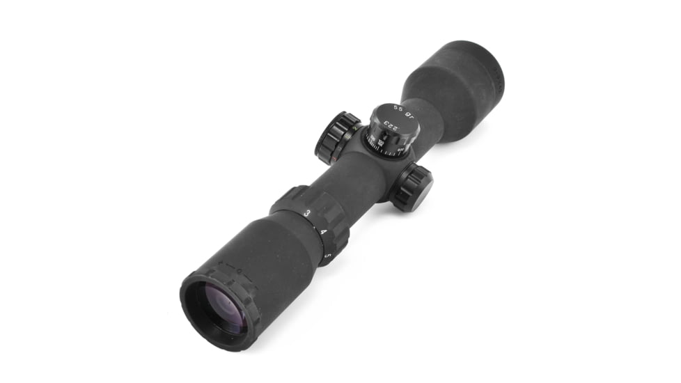 AIM Sports Compact Rubberized 3-9x42mm Medium Range Tactical Scope w/ Rangefinder Reticle JXPFER3942G