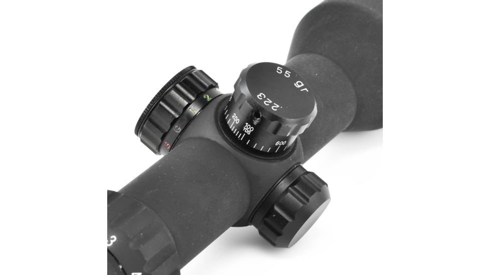 AIM Sports Compact Rubberized 3-9x42mm Medium Range Tactical Scope w/ Rangefinder Reticle JXPFER3942G