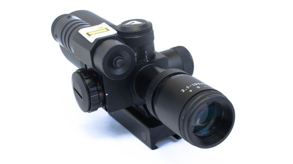 EDEMO AIM Sports Inc 2.5-10X40 Dual Illuminated Rifle Scope w/ Green Laser, Black, Medium, Green Laser/Mil-Dot JDNG251040G-N, EDEMO2