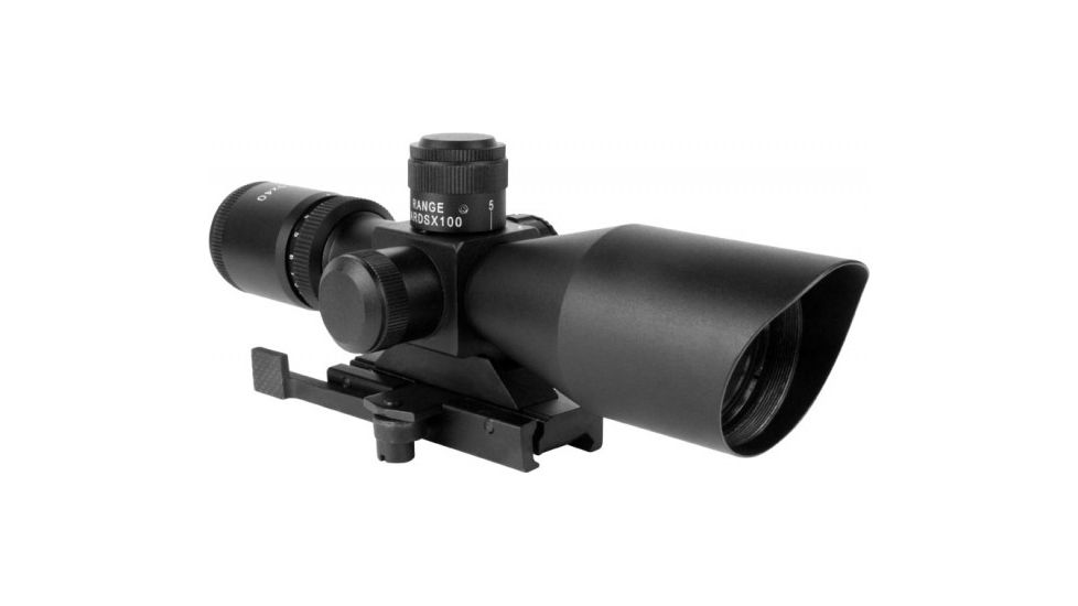 AIM Sports Inc 3-9x40 Dual Illuminated Scope w/Cut Sunshade/Rangefinder Reticle/QR Mount JTSDR3940G
