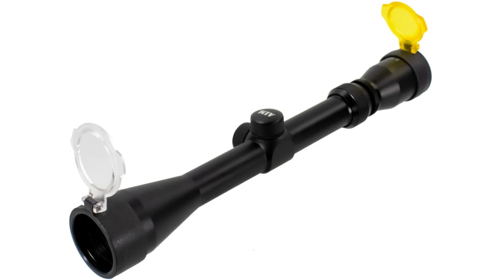 AIM Sports Inc 3-9X40 P4 Sniper Scope/Flip-Up Lens Covers &amp; Rings, Black, Large, JLB3940G