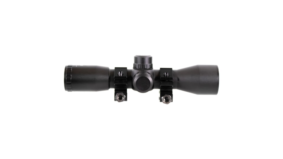 AIM Sports Inc 4X32 Compact Mil-Dot Scope W/Rings, Black, Medium, JTM432B