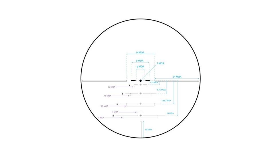 AIM Sports Inc Alpha 6 1-6X24 30mm Rifle Scope With CQ1 Moa Reticle, Black, JA6HD1624CQ