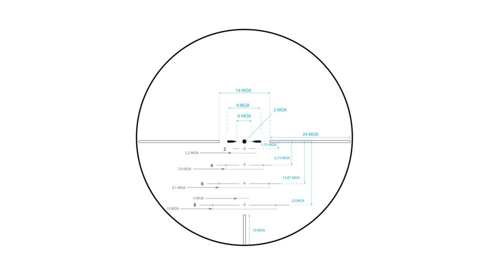 AIM Sports Inc Alpha 6 1-6X24 30mm Rifle Scope With CQ1 Moa Reticle, Black, JA6HD1624CQ