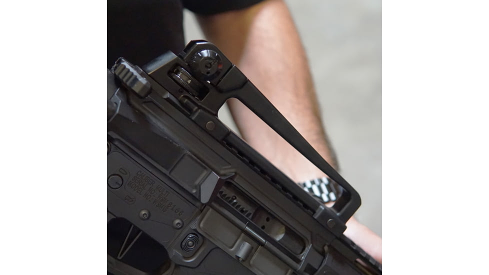 AIM Sports Inc AR Detachable Carry Handle A2 Design w/Windage &amp; Elevation, Black, Small, MT017