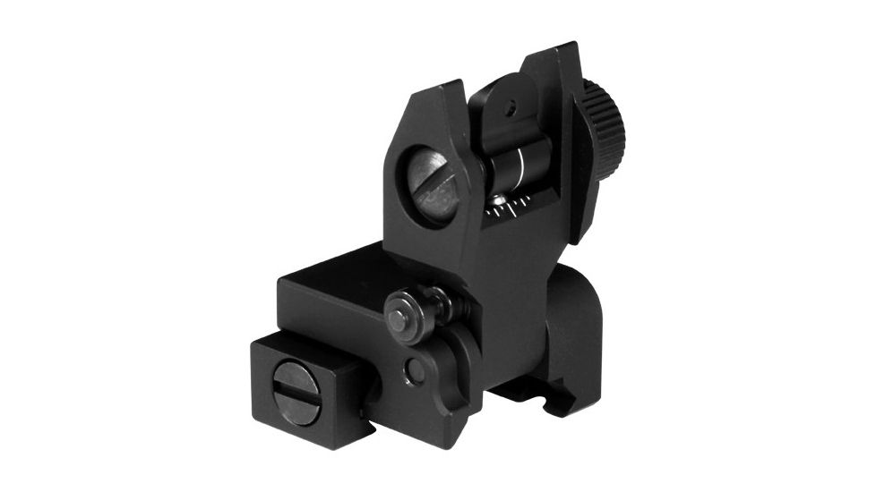 AIM Sports Inc Low Profile Top Mounted Deployable Rear Sight, Black, MT201