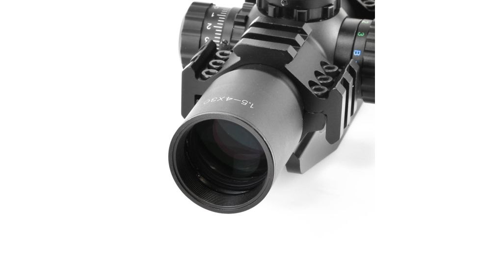 AIM Sports Inc Recon Series 1.5-4x30 Tri Illuminated CQB Scope w/ Locking Turrets/3/4 Circle Reticle JTHR1