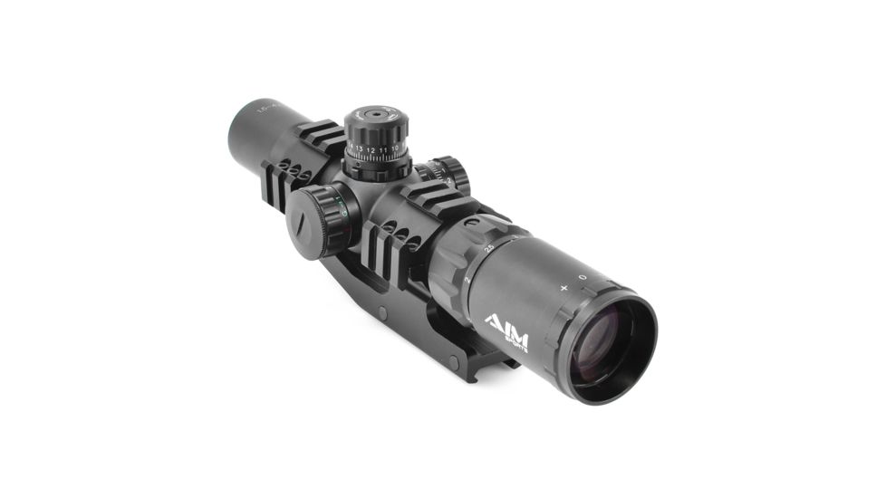 AIM Sports Inc Recon Series 1.5-4x30 Tri Illuminated CQB Scope w/ Locking Turrets/3/4 Circle Reticle JTHR1